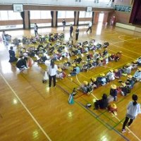 嘉田生崎小学校の引渡訓練